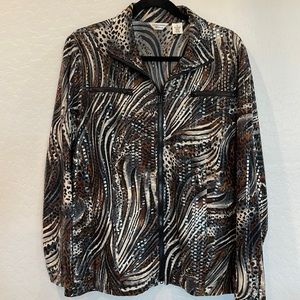 LAURA ASHLEY Woman Size 1X Lightweight Zippered Jacket